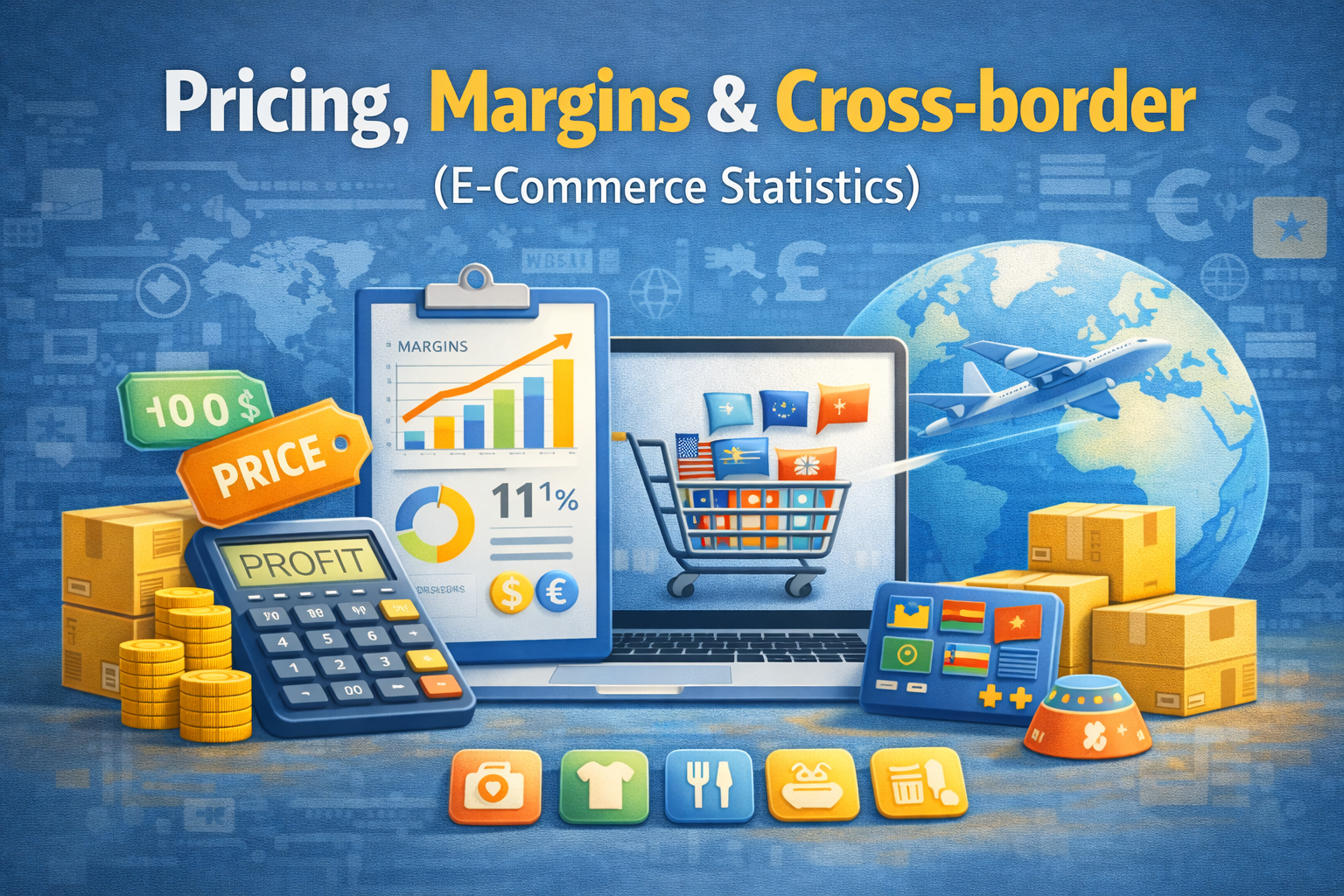 Pricing margins and cross border in e-commerce statistics with profit analysis international sales and global pricing elements